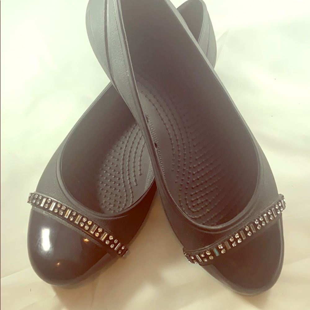CROCS Cap Toe Rhinestone Flat